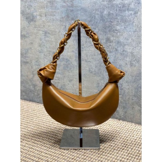Replica Borsa mini hobo Amalia YSL Saint Laurent marrone Imitazioni Outlet Online Italia