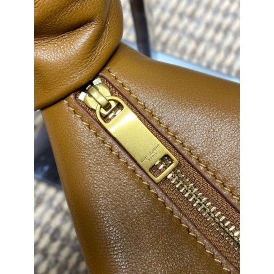 Replica Borsa mini hobo Amalia YSL Saint Laurent marrone Imitazioni Outlet Online Italia