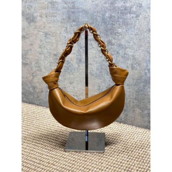Replica Borsa mini hobo Amalia YSL Saint Laurent marrone Imitazioni Outlet Online Italia