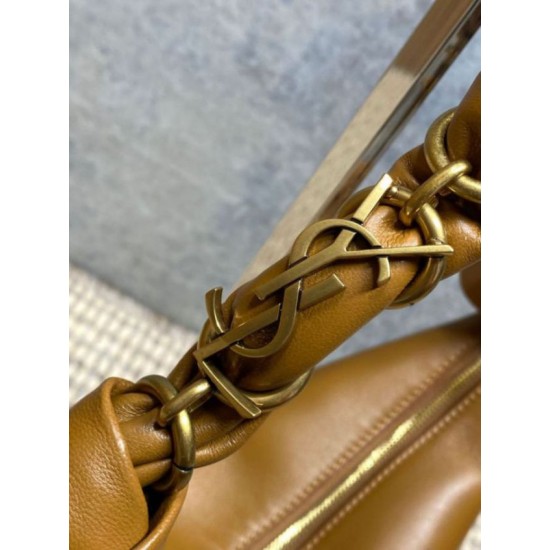 Replica Borsa mini hobo Amalia YSL Saint Laurent marrone Imitazioni Outlet Online Italia