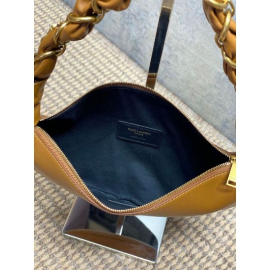 Replica Borsa mini hobo Amalia YSL Saint Laurent marrone Imitazioni Outlet Online Italia