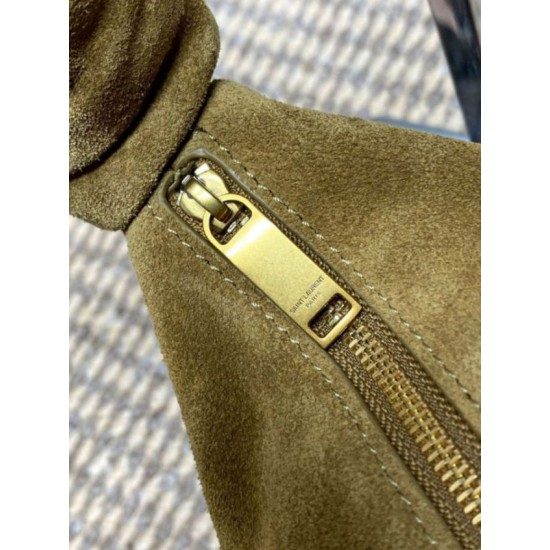 Replica Borsa mini hobo Amalia YSL Saint Laurent Grigio scamosciato Imitazioni Outlet Online Italia
