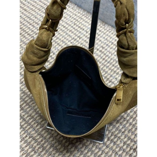 Replica Borsa mini hobo Amalia YSL Saint Laurent Grigio scamosciato Imitazioni Outlet Online Italia