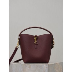 Replica Borsa a secchiello piccola YSL Saint Laurent LE 37 marrone Imitazioni Outlet Online Italia