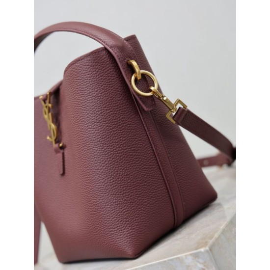 Replica Borsa a secchiello piccola YSL Saint Laurent LE 37 marrone Imitazioni Outlet Online Italia