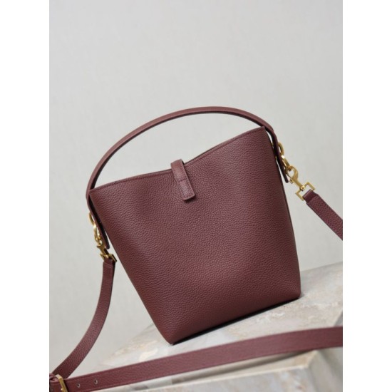 Replica Borsa a secchiello piccola YSL Saint Laurent LE 37 marrone Imitazioni Outlet Online Italia