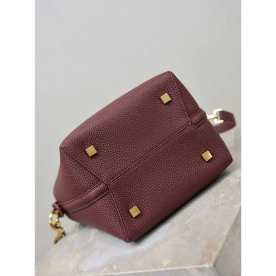 Replica Borsa a secchiello piccola YSL Saint Laurent LE 37 marrone Imitazioni Outlet Online Italia