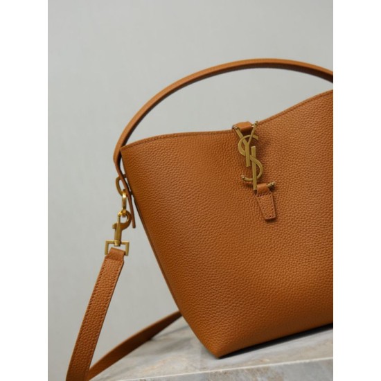 Replica Borsa a secchiello piccola YSL Saint Laurent LE 37 Giallo Imitazioni Outlet Online Italia