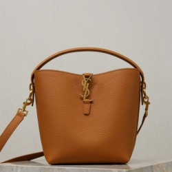Replica Borsa a secchiello piccola YSL Saint Laurent LE 37 Giallo Imitazioni Outlet Online Italia