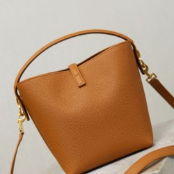 Replica Borsa a secchiello piccola YSL Saint Laurent LE 37 Giallo Imitazioni Outlet Online Italia