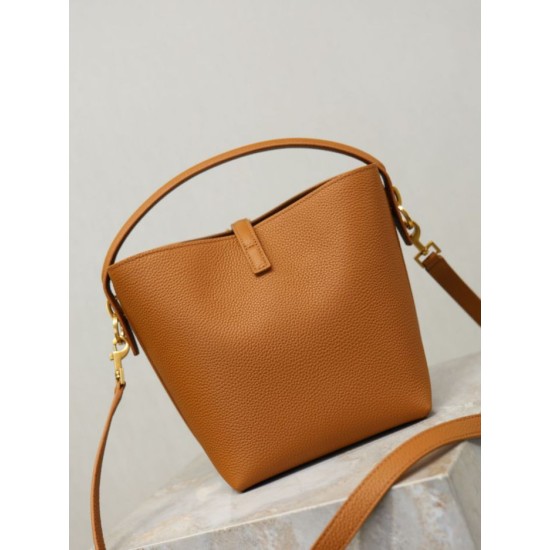 Replica Borsa a secchiello piccola YSL Saint Laurent LE 37 Giallo Imitazioni Outlet Online Italia