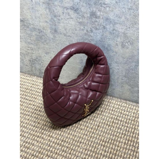 Replica Borsa Piccola Tote YSL Saint Laurent Icarino Cassandre nappa trapuntata Maroon Imitazioni Outlet Online Italia