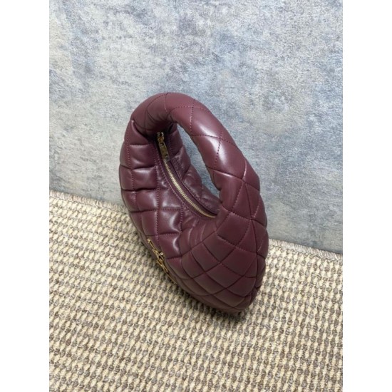 Replica Borsa Piccola Tote YSL Saint Laurent Icarino Cassandre nappa trapuntata Maroon Imitazioni Outlet Online Italia
