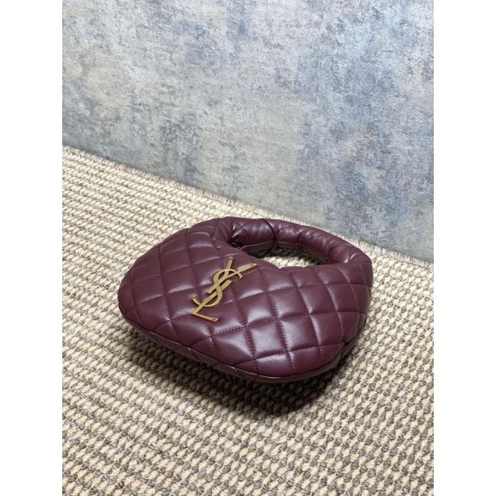 Replica Borsa Piccola Tote YSL Saint Laurent Icarino Cassandre nappa trapuntata Maroon Imitazioni Outlet Online Italia