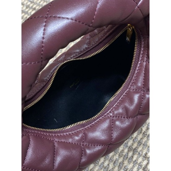 Replica Borsa Piccola Tote YSL Saint Laurent Icarino Cassandre nappa trapuntata Maroon Imitazioni Outlet Online Italia