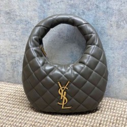 Replica Borsa Piccola Tote YSL Saint Laurent Icarino Cassandre nappa trapuntata Grigio Imitazioni Outlet Online Italia