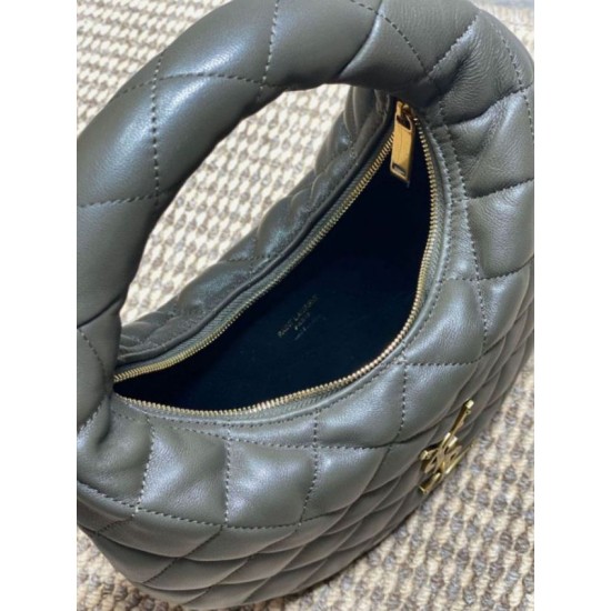 Replica Borsa Piccola Tote YSL Saint Laurent Icarino Cassandre nappa trapuntata Grigio Imitazioni Outlet Online Italia