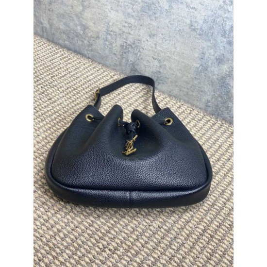 Replica Borsa hobo piccola YSL Saint Laurent Paris VII nera goffrata Imitazioni Outlet Online Italia