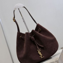 Replica Borsa a tracolla YSL Saint Laurent Jamie Pochon PARIS VII scamosciata Caffè Imitazioni Outlet Online Italia