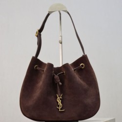Replica Borsa a tracolla YSL Saint Laurent Jamie Pochon PARIS VII scamosciata Caffè Imitazioni Outlet Online Italia
