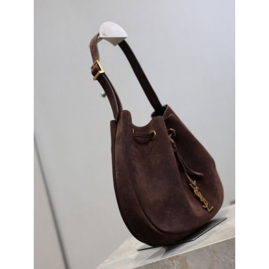 Replica Borsa a tracolla YSL Saint Laurent Jamie Pochon PARIS VII scamosciata Caffè Imitazioni Outlet Online Italia
