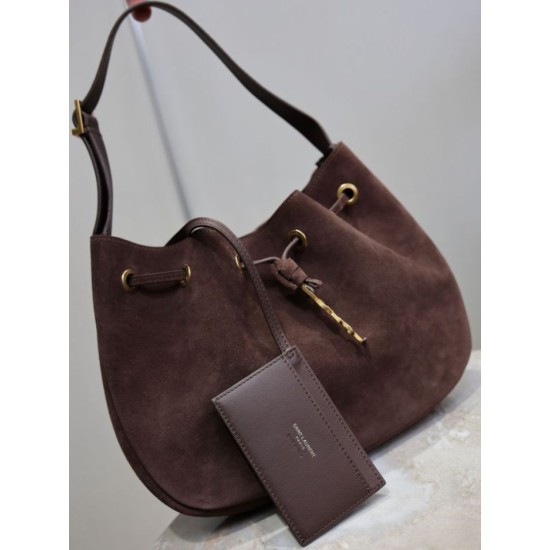 Replica Borsa a tracolla YSL Saint Laurent Jamie Pochon PARIS VII scamosciata Caffè Imitazioni Outlet Online Italia