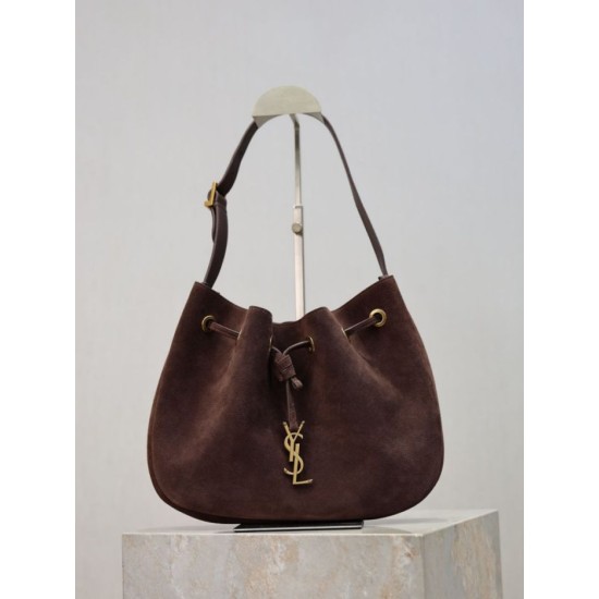 Replica Borsa a tracolla YSL Saint Laurent Jamie Pochon PARIS VII scamosciata Caffè Imitazioni Outlet Online Italia