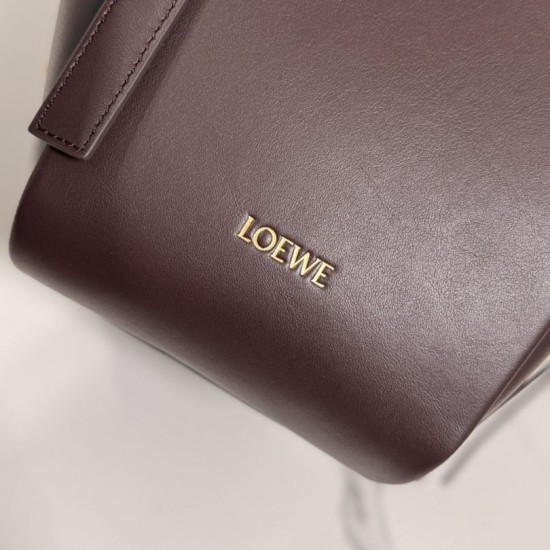 Replica Borsa tote media classica Loewe Hammock Flip Marrone Imitazioni Outlet Online Italia