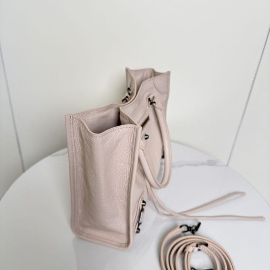 Replica Borsa tote verticale piccola Balenciaga Le City Albicocca Imitazioni Outlet Online Italia