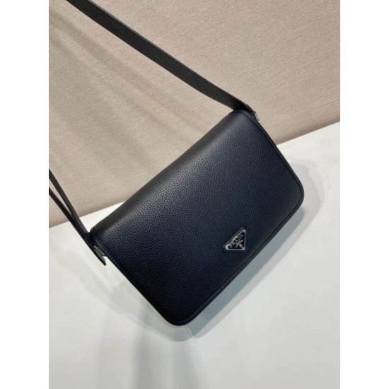 Replica Borsa a tracolla strutturata Prada nera Imitazioni Outlet Online Italia