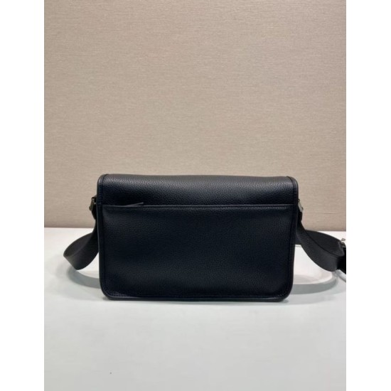 Replica Borsa a tracolla strutturata Prada nera Imitazioni Outlet Online Italia