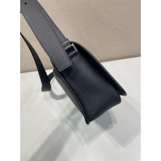 Replica Borsa a tracolla strutturata Prada nera Imitazioni Outlet Online Italia