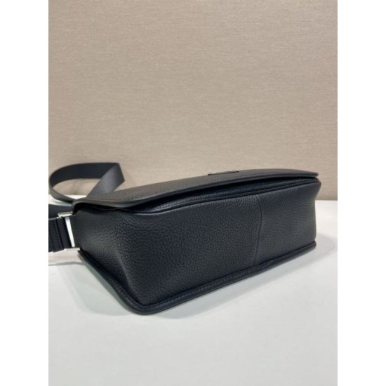 Replica Borsa a tracolla strutturata Prada nera Imitazioni Outlet Online Italia