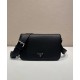 Replica Borsa a tracolla strutturata Prada nera Imitazioni Outlet Online Italia