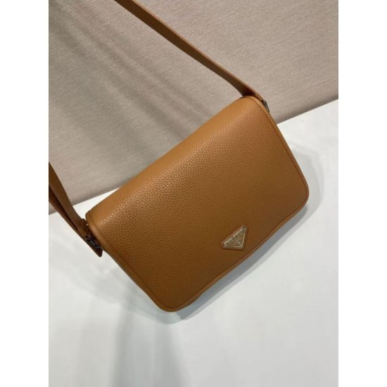 Replica Borsa a tracolla strutturata Prada marrone Imitazioni Outlet Online Italia