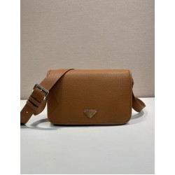 Replica Borsa a tracolla strutturata Prada marrone Imitazioni Outlet Online Italia