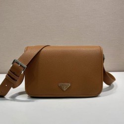 Replica Borsa a tracolla strutturata Prada marrone Imitazioni Outlet Online Italia