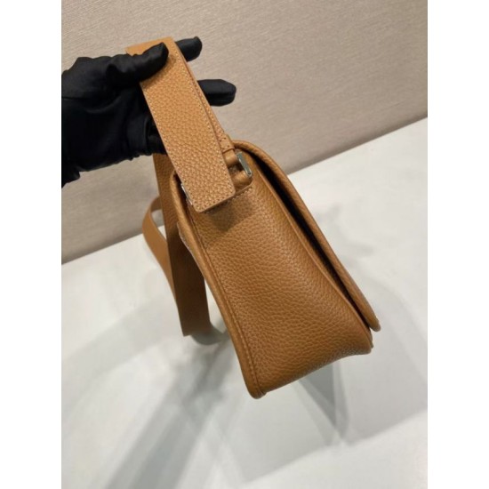 Replica Borsa a tracolla strutturata Prada marrone Imitazioni Outlet Online Italia
