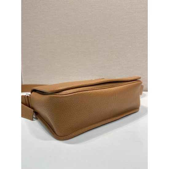Replica Borsa a tracolla strutturata Prada marrone Imitazioni Outlet Online Italia