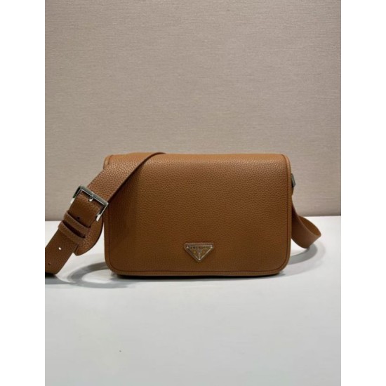 Replica Borsa a tracolla strutturata Prada marrone Imitazioni Outlet Online Italia