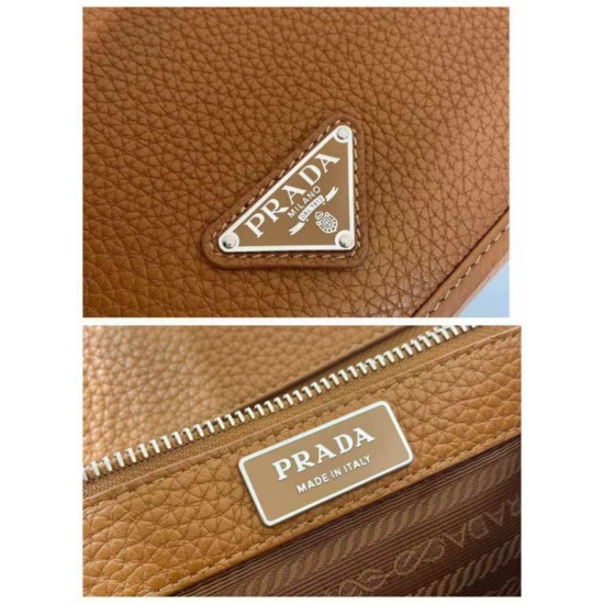 Replica Borsa a tracolla strutturata Prada marrone Imitazioni Outlet Online Italia