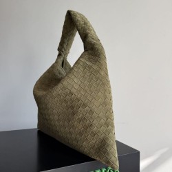 Replica Borsa a tracolla Bottega Veneta Large Hop in camoscio intrecciato verde oliva Imitazioni Outlet Online Italia