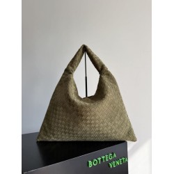 Replica Borsa a tracolla Bottega Veneta Large Hop in camoscio intrecciato verde oliva Imitazioni Outlet Online Italia