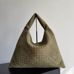 Replica Borsa a tracolla Bottega Veneta Large Hop in camoscio intrecciato verde oliva Imitazioni Outlet Online Italia