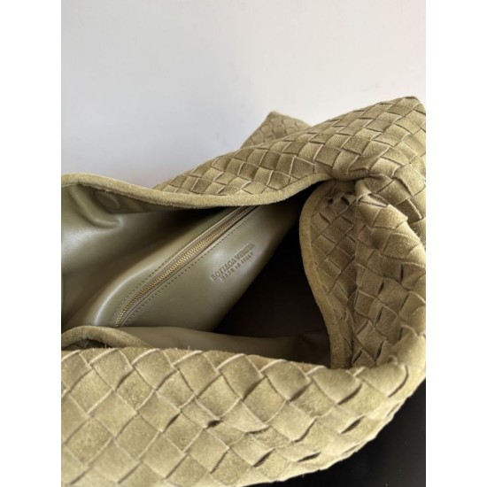 Replica Borsa a tracolla Bottega Veneta Large Hop in camoscio intrecciato verde oliva Imitazioni Outlet Online Italia