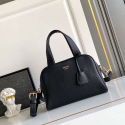 Replica Borsa a mano Prada Media 1BB149 Nero Imitazioni Outlet Online Italia