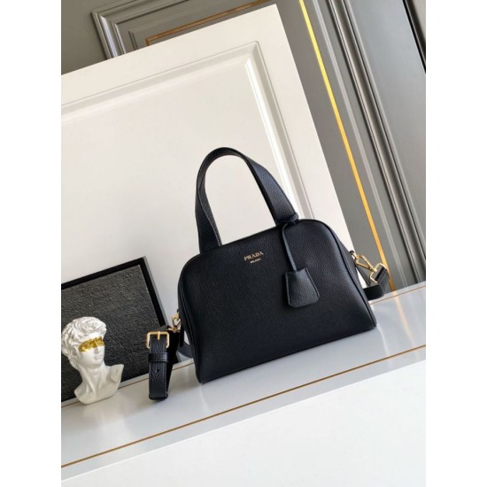 Replica Borsa a mano Prada Media 1BB149 Nero Imitazioni Outlet Online Italia
