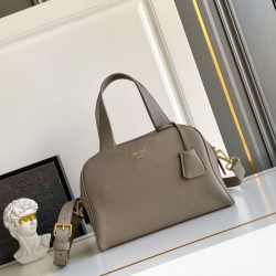 Replica Borsa a mano Prada Media 1BB149 Grigio Imitazioni Outlet Online Italia