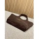 Premio Replica Borsa tote YSL Saint Laurent Icare scamosciata marrone Imitazione Outlet