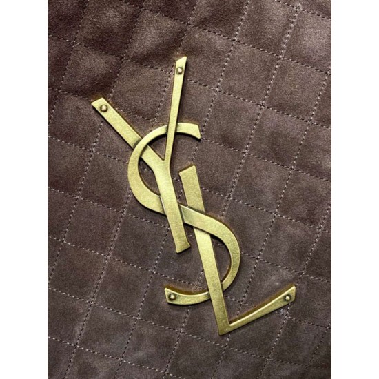 Premio Replica Borsa tote YSL Saint Laurent Icare scamosciata marrone Imitazione Outlet